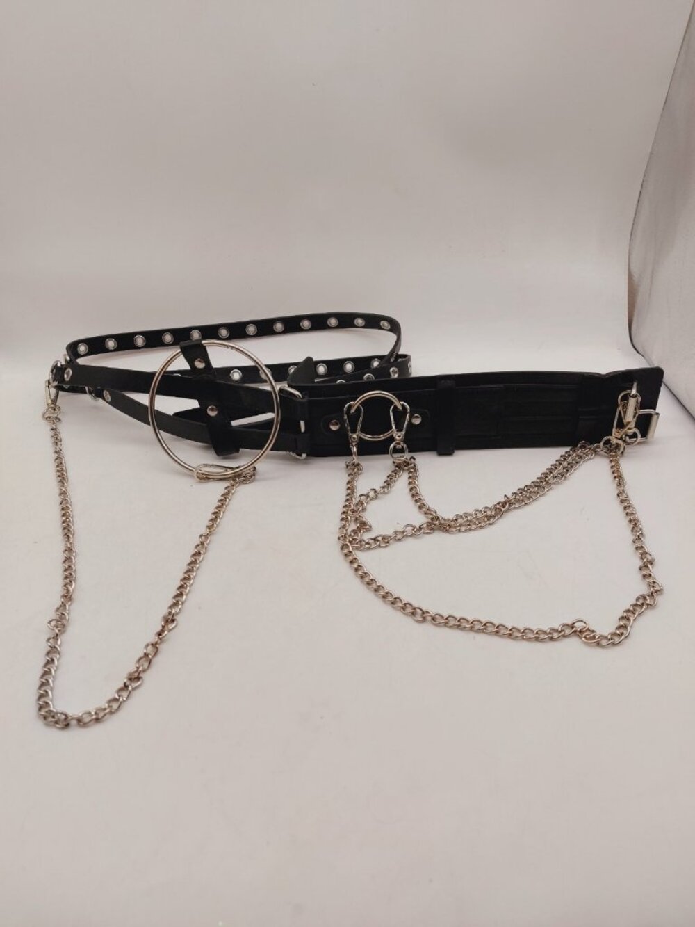 Women Belt O Ring Harness Garter Belt Strap Waistband Binding Chain